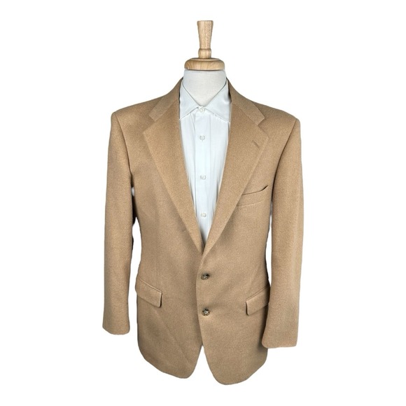 Polo Ralph Lauren Camel Hair Brown VTG Men's Blazer Size 42L GUC
